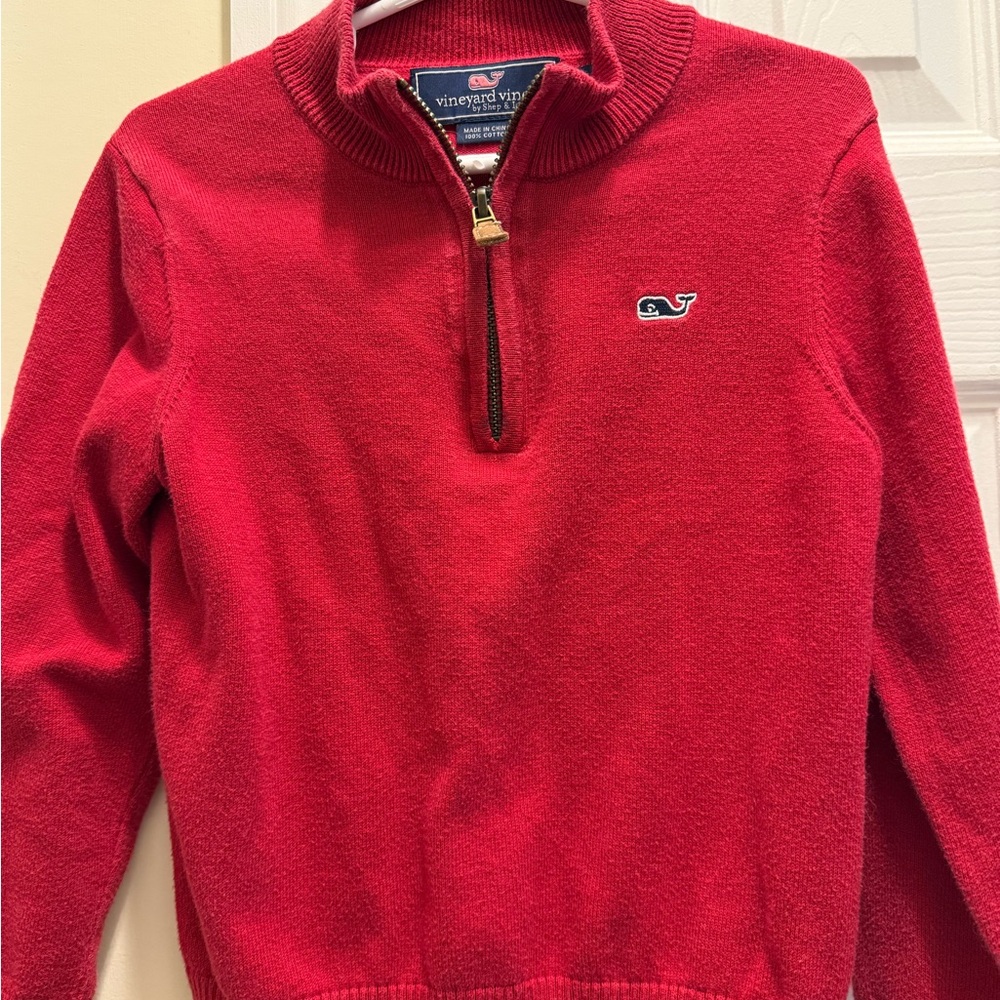 Vineyard Vines boys Zip-Up Red Sweater